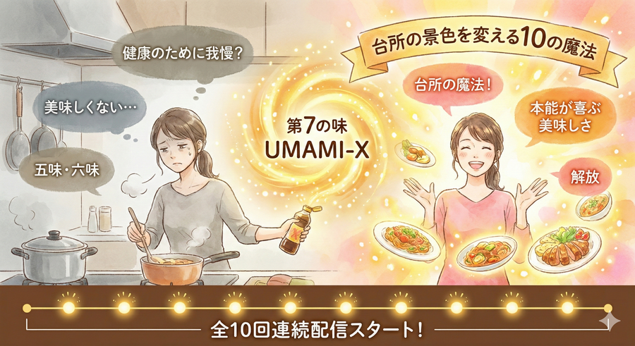 UMAMI-Xの世界観　第０回　もう「健康のために」味を我慢しなくていい。台所の景色を変える10の魔法