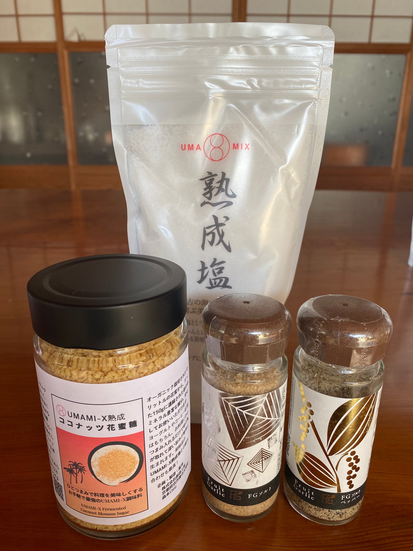 セール　ココナッツ花蜜糖＋FGソルト＋FGペッパーソルト＋熟成塩